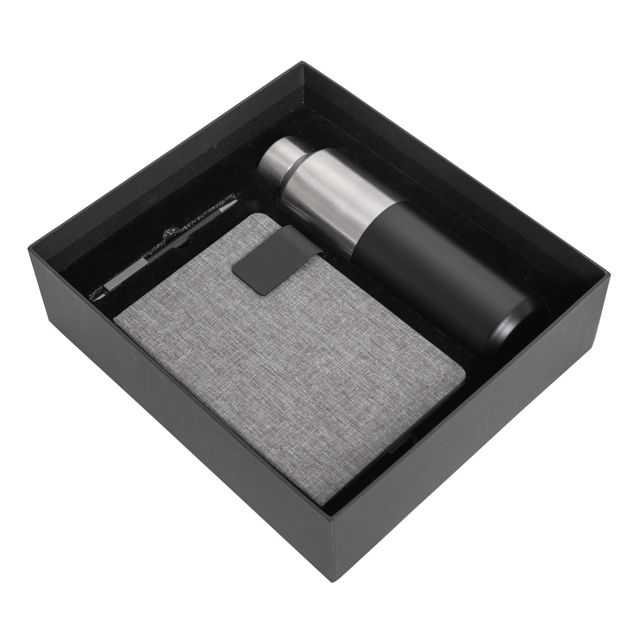 Set ejecutivo Charm Box con botella, libreta y bolígrafo